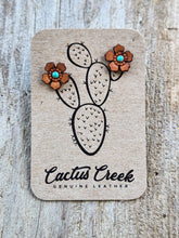 Load image into Gallery viewer, Western Rose Genuine Leather Earrings