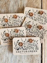 Load image into Gallery viewer, Wild Flower Genuine Leather Post Earrings