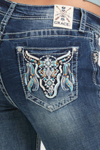 Load image into Gallery viewer, Steer Head Colorful Mid-Rise Boot Cut 32"