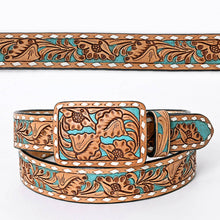 Load image into Gallery viewer, Beautifully Hand-Tooled Genuine American Leather Belt