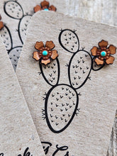 Load image into Gallery viewer, Western Rose Genuine Leather Earrings