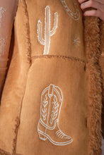 Load image into Gallery viewer, Western Embroidered Faux Fur Vest