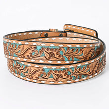 Load image into Gallery viewer, Beautifully Hand-Tooled Genuine American Leather Belt