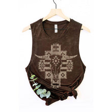 Load image into Gallery viewer, AZTEC COW SKULL MINERAL GRAPHIC TANK TOP