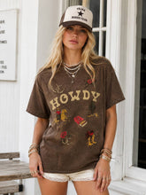 Load image into Gallery viewer, Howdy Retro Western Mineral Brown T-Shirt