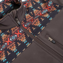 Load image into Gallery viewer, Women's Softshell Aztec Print Fleece-Lined Jacket Brown
