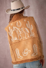 Load image into Gallery viewer, Western Embroidered Faux Fur Vest