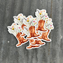 Load image into Gallery viewer, Boot Vase of Flowers Vinyl Die-Cut Sticker