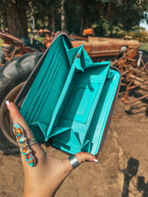 Load image into Gallery viewer, The Heart Throb Turquoise Wallet