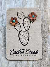 Load image into Gallery viewer, Western Rose Genuine Leather Earrings