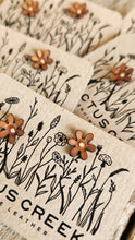 Load image into Gallery viewer, Wild Flower Genuine Leather Post Earrings