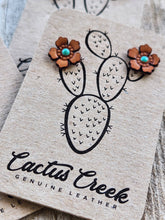 Load image into Gallery viewer, Western Rose Genuine Leather Earrings