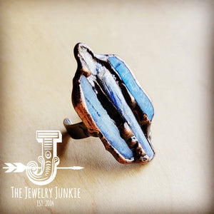 Natural Kyanite set in Antique Copper