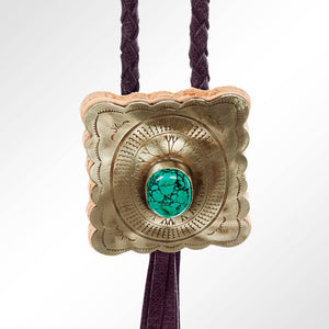 Braided Genuine Leather Necklace/Bolo