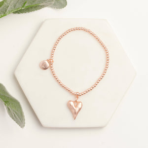 Rose Matt Solid Heart Bracelet