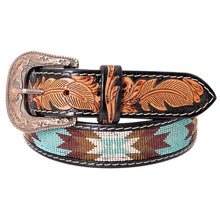 Load image into Gallery viewer, HILASON Hand Tooled/Beaded Leather Belt
