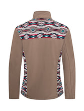 Load image into Gallery viewer, Women&#39;s Softshell Aztec Print Fleece-Lined Jacket Tan
