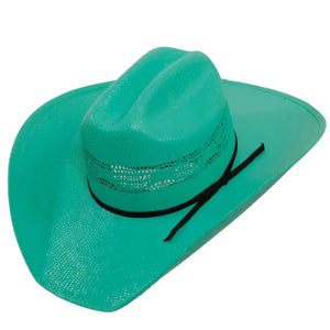 Bangora Straw Cowgirl Hat - Style Chelsea - Turquoise