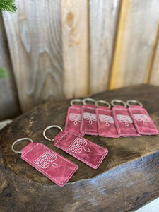  Pink BootStitch Leather Keychain       