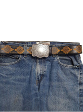 Load image into Gallery viewer, Western Inspired Matte Silver Plaque Buckle
