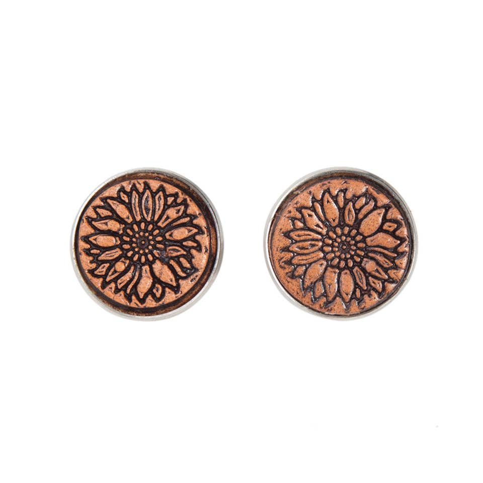 Tooled Stud Earrings
