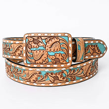 Load image into Gallery viewer, Beautifully Hand-Tooled Genuine American Leather Belt
