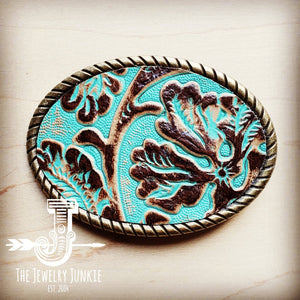 Rope Edge Turquoise Leather Buckle