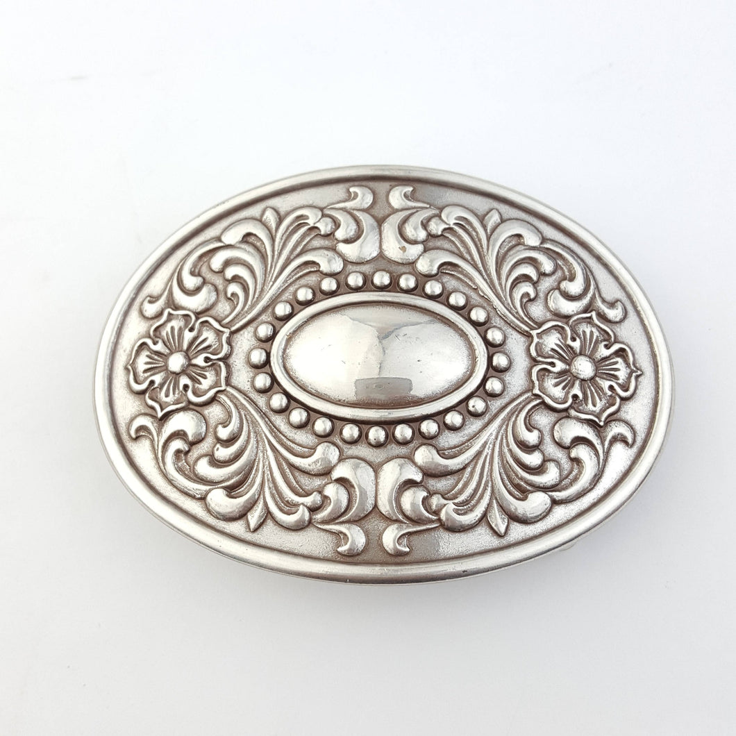 Western-Inspired Floral Etched Buckle
