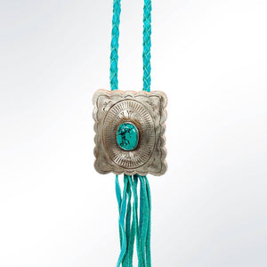 Braided Genuine Leather Necklace/Bolo