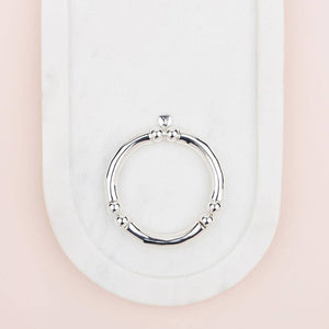 Silver Stretch Bangle with Balls Beads