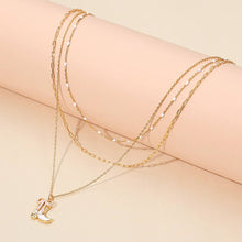 Load image into Gallery viewer, Enamel Bow Cowboy Boot Pendant Triple Layered Necklace
