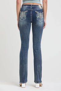 Steer Head Colorful Mid-Rise Boot Cut 32"