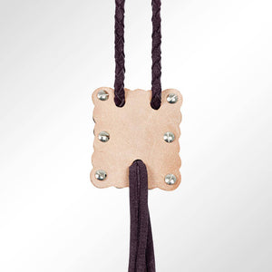 Braided Genuine Leather Necklace/Bolo