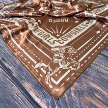 Load image into Gallery viewer, RODEO COWGIRLS PRINT SILK SCARF

