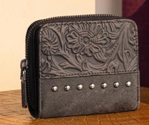 Wrangler Western Tooled Wallet - Turquoise