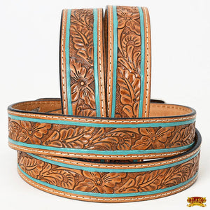 HILASON Hand Tooled Leather Belt