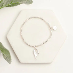 Silver Matt Heart Bracelet