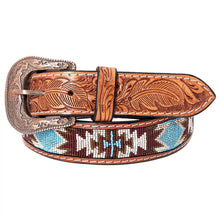 Load image into Gallery viewer, HILASON Hand Tooled/Beaded Leather Belt
