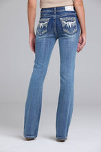 Load image into Gallery viewer, Steer Head Embroidery Mid-Rise Boot Cut 32"
