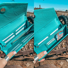 Load image into Gallery viewer, Turquoise Cowhide Wallet
