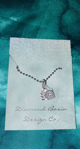 Floral Cow Tag Necklace