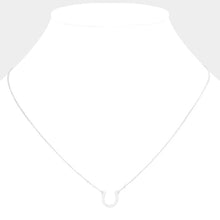 Load image into Gallery viewer, Silver Dipped CZ Horseshoe Pendant Necklace
