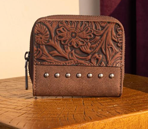 Wrangler Western Tooled Wallet - Turquoise