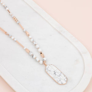 Rose Gold Howlite Pendant Necklace