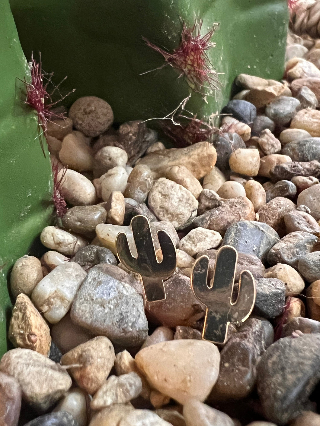 Gold Cactus Earrings