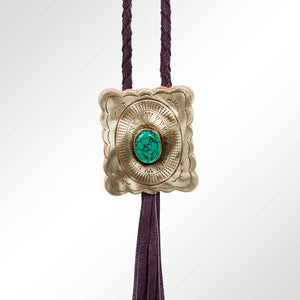 Braided Black Genuine Leather Necklace/Bolo