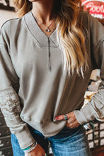 Load image into Gallery viewer, Aztec Embroidered Western V Neck Sweatshirt
