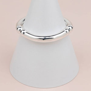 Silver Stretch Bangle with Balls Beads