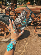 Load image into Gallery viewer, Turquoise Tooled Wallet
