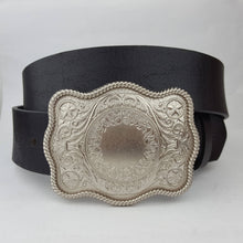 Load image into Gallery viewer, Genuine Leather Belt with Western Plaque Buckle
